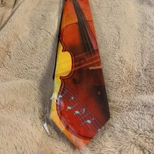 VINTAGE 1992 RALPH MARLIN MENS TIE COLORFUL VIOLIN